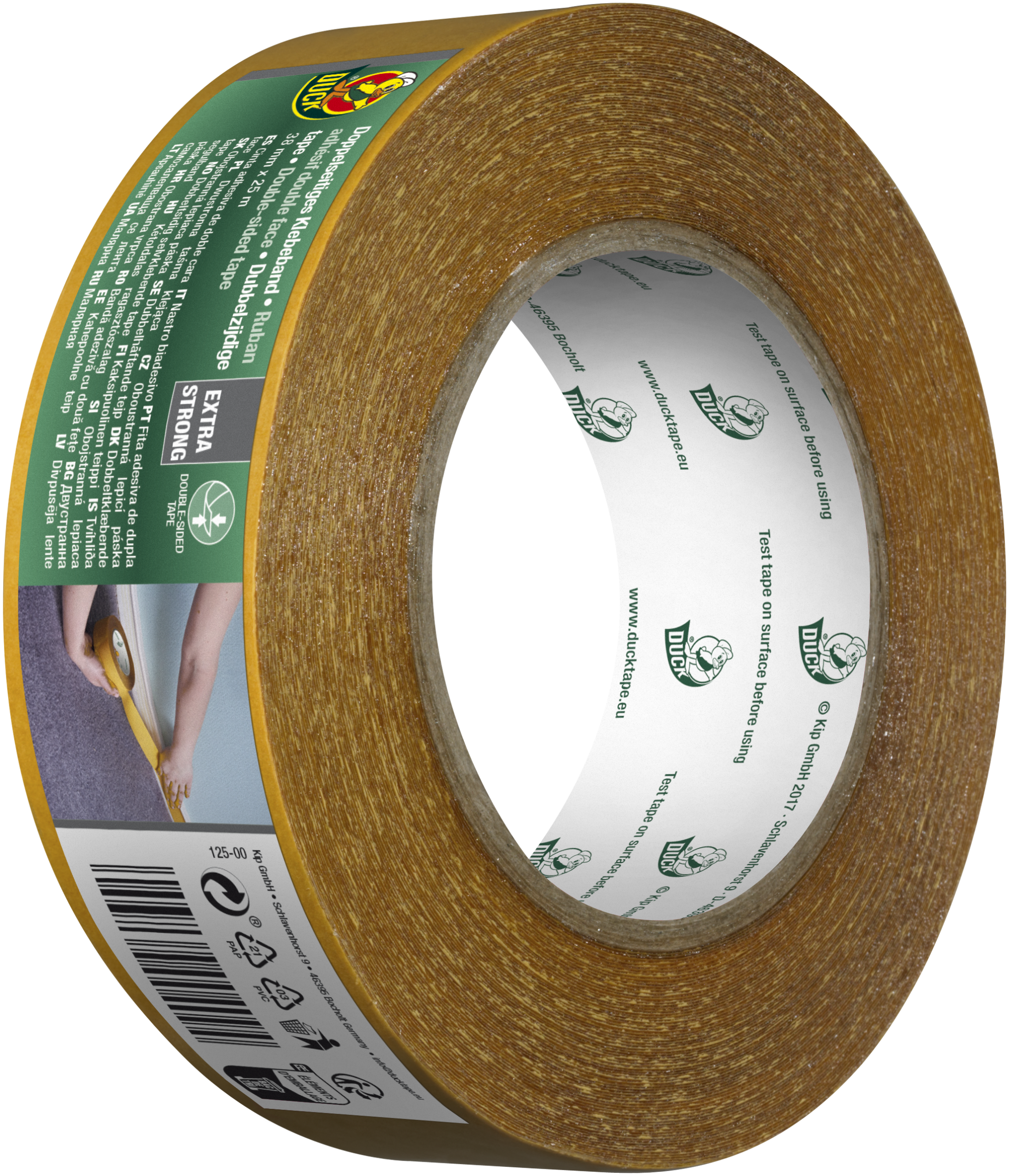 Duck plinttape als dubbelzijdige kleefband voor het veilig bevestigen van tapijtplinten en zachte plinten